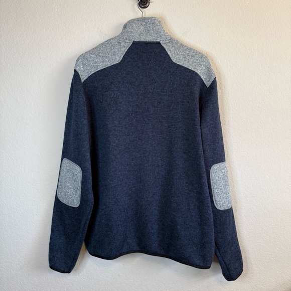 Orvis Jacket Gray Navy Blue Fleece Full Zip Mock Neck Jacket Coat Size Large - Picture 5 of 8